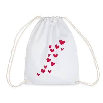 heart - Drawstring Bag - white - Front