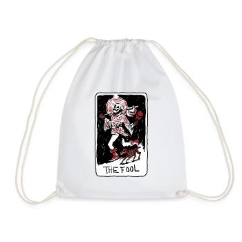The Fool Skeleton With Dog Tarot Card - Turnbeutel - Weiß - Vorne