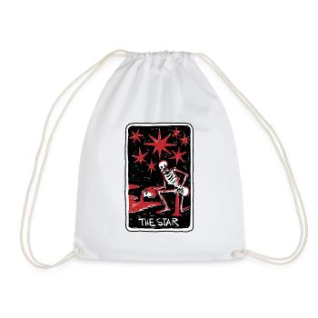 The Star Blood Red Skeleton Skull Tarot Card - Turnbeutel - Weiß - Vorne