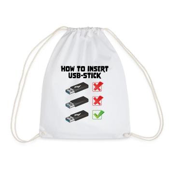 How To Insert USB Stick Funny Programmer Meme - Turnbeutel - Weiß - Vorne