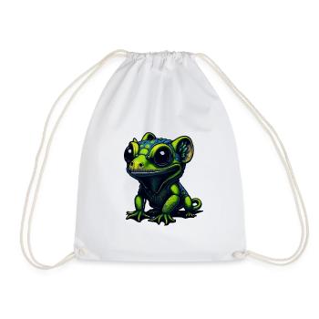 Gamer's Perfect Illustration - Cute Colorful Gekko - Turnbeutel - Weiß - Vorne