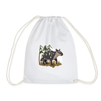 Cute Mountain Tapir Illustration - Adorable Animal - Drawstring Bag - white - Front