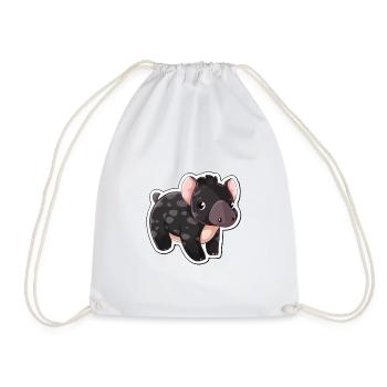 Cute Mountain Tapir Illustration - Adorable Animal - Drawstring Bag - white - Front