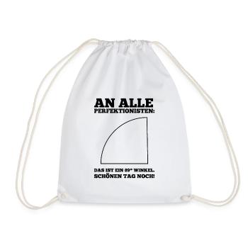 Perfectionist Nightmare - Fun 89° Angle - Drawstring Bag - white - Front