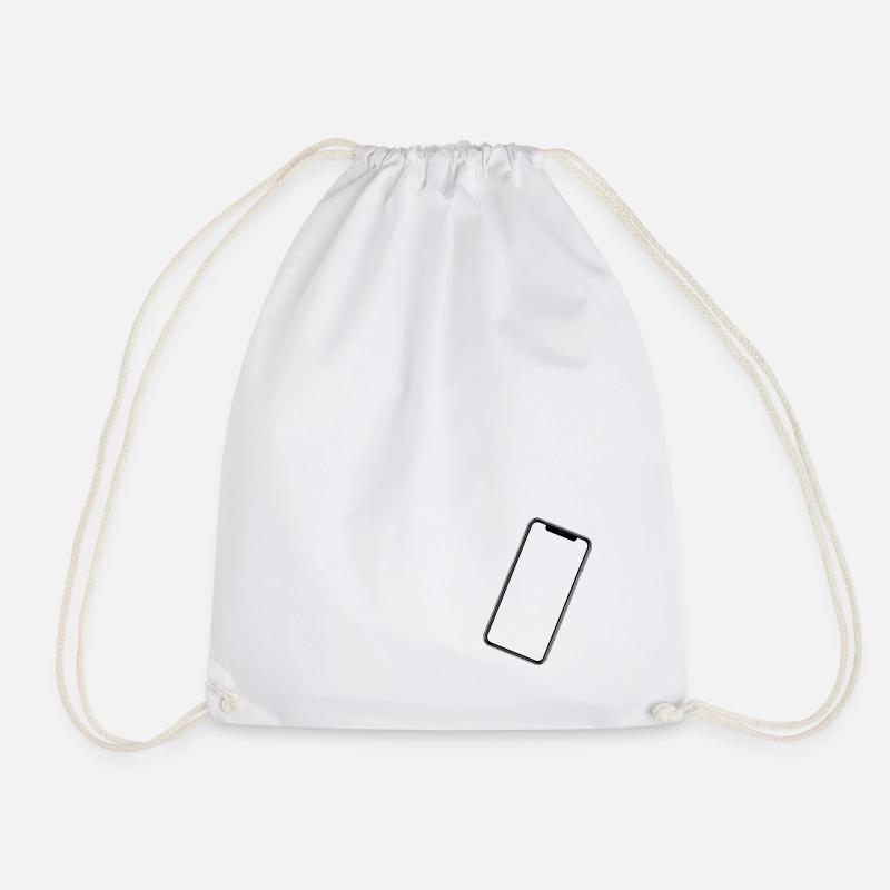 phone X shirt - Drawstring Bag - white