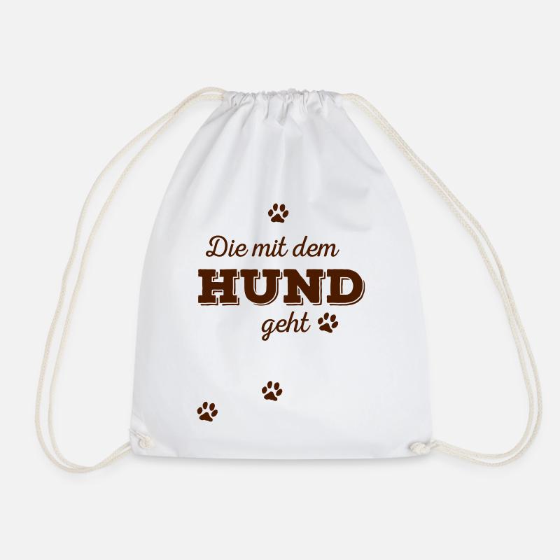 Die mit dem Hund geht - Turnbeutel - Weiß