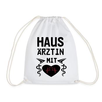 Hausärztin mit Herz Geschenk - Turnbeutel - Weiß - Vorne