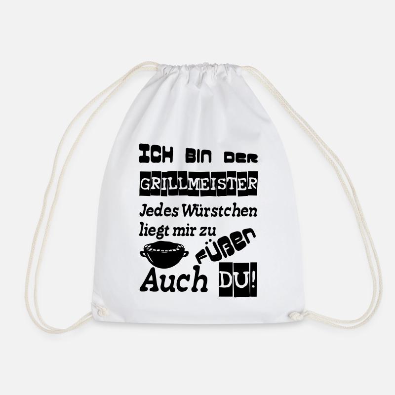 Grillmeister Spruch Grill grillen Geschenk Spruch - Turnbeutel - Weiß