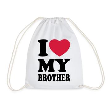 I love my brother - J'aime mon frère - Sac de sport léger - blanc - Devant