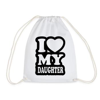 I love my daughter - Drawstring Bag - white - Front