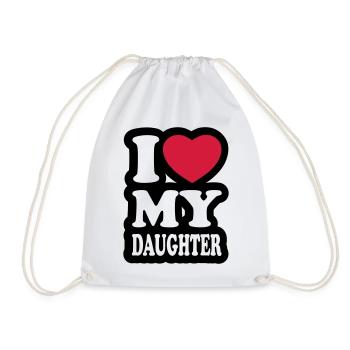 I love my daughter - Drawstring Bag - white - Front