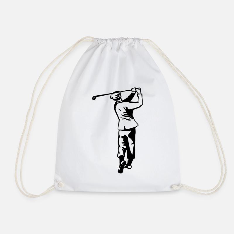 Golf - Golfen - Golfer - Turnbeutel - Weiß