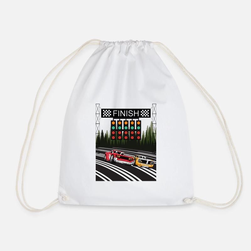 Racing car car racing - Drawstring Bag - white