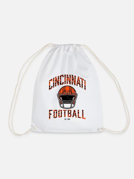 Cincinnati Football – Helmet & Tiger Style - Turnbeutel - Weiß