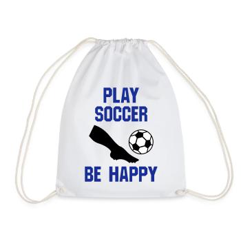Jouer au football, être heureux (partie d’une jambe, football) - Sac de sport léger - blanc - Devant