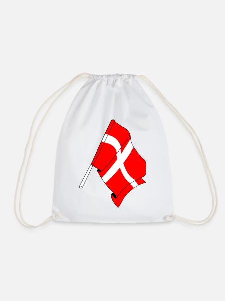 Flagge: Dänemark - Turnbeutel - Weiß