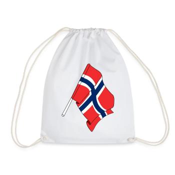 Flag Norway - Drawstring Bag - white - Front