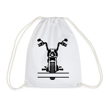 Motorsport chopper - Drawstring Bag - white - Front