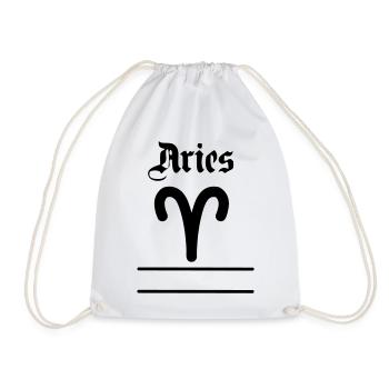 Aries name banner Aries - Drawstring Bag - white - Front