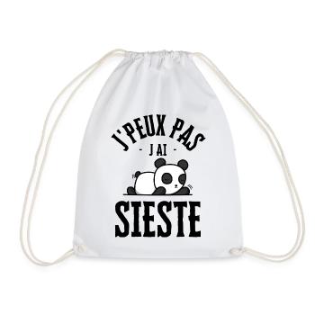 Je peux pas j ai sieste - Sac de sport léger - blanc - Devant