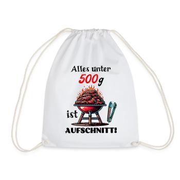Grillen lustiger Spruch Fleisch Humor Aufschnitt - Turnbeutel - Weiß - Vorne