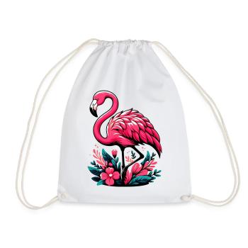 Flamingo - Turnbeutel - Weiß - Vorne