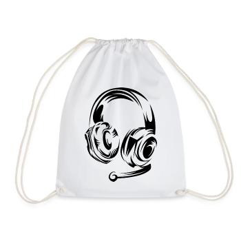 Casque de jeu Icône de joueur Illustration du logo - Sac de sport léger - blanc - Devant