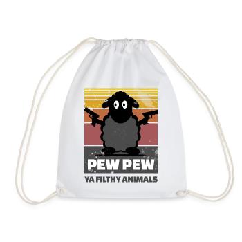 funny sheep - Drawstring Bag - white - Front