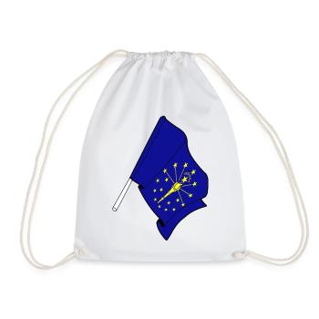 Indiana Flag - Drawstring Bag - white - Front