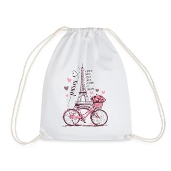 Paris Tour Eiffel Vélo Coeurs Fleurs France - Sac de sport léger - blanc - Devant