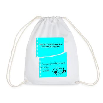 Citation Humoristique Matinales d'un râleur - Sac de sport léger - blanc - Devant