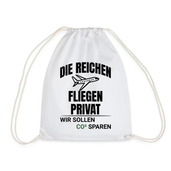 Abstract CO2 Climate Protection Design - Drawstring Bag - white - Front