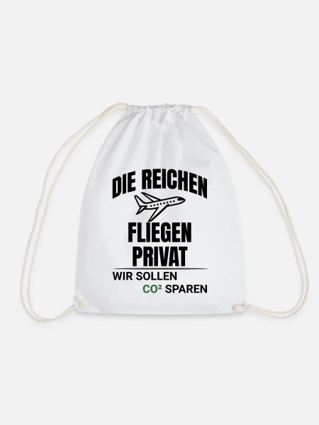 Abstract CO2 Climate Protection Design - Drawstring Bag - white