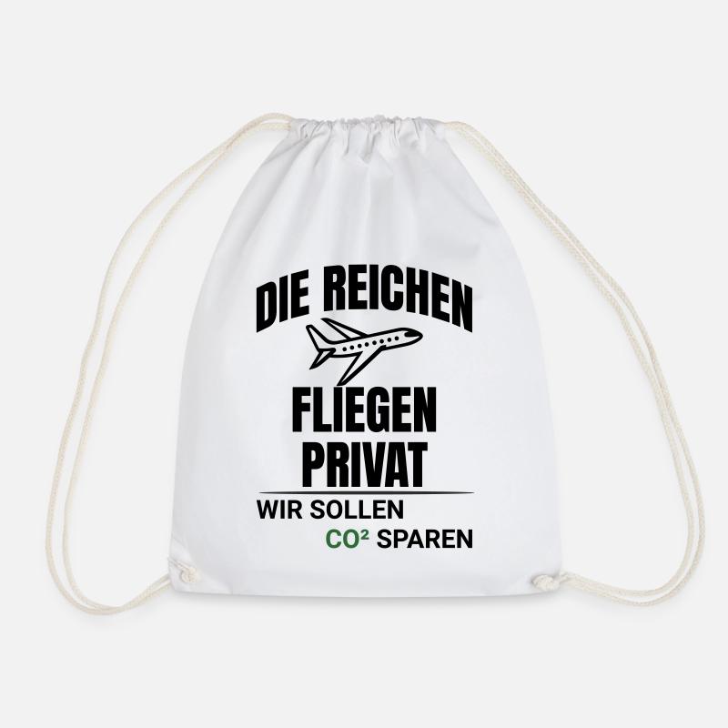 Abstraktes CO2 Klimaschutz Design - Turnbeutel - Weiß