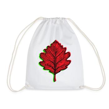 🍁 Customizable Autumn Leaf. Your colors, your style - Drawstring Bag - white - Front