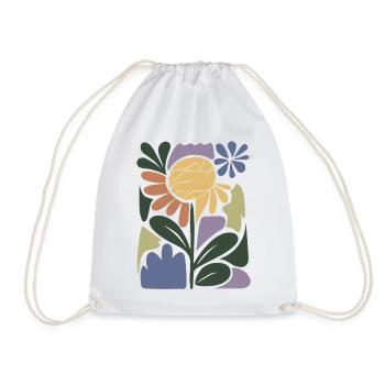 Composition florale colorée - Sac de sport léger - blanc - Devant