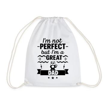 Not perfect, but a super dad - Drawstring Bag - white - Front