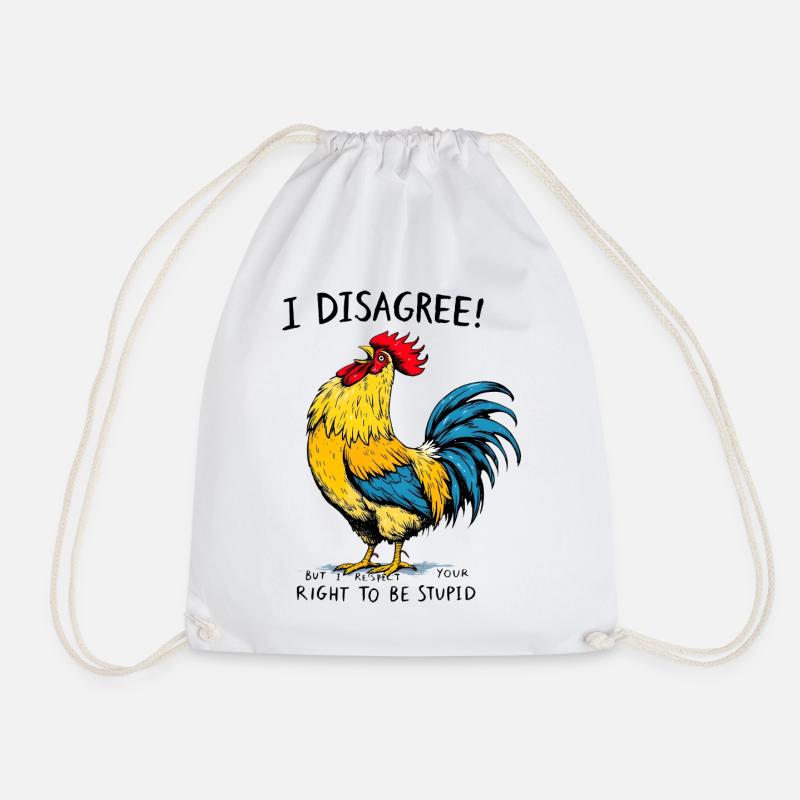 Vibrant Rooster Splash Art - Drawstring Bag - white