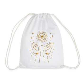 Divine Energy Line Art - Drawstring Bag - white - Front