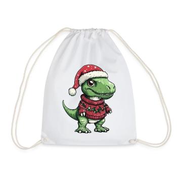Noël de Noël T-Rex Dinosaure - Sac de sport léger - blanc - Devant