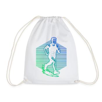 Running Graphics for Races - Drawstring Bag - white - Front