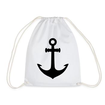 Anchor - Drawstring Bag - white - Front