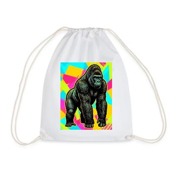 gorilla - Drawstring Bag - white - Front