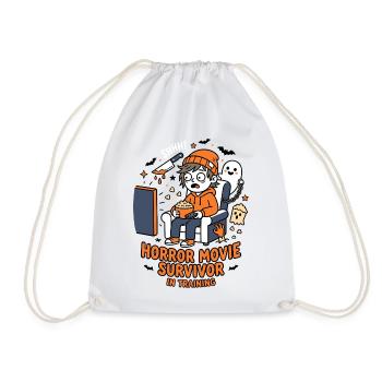 Horror Movie Survivor Training Humor - Drawstring Bag - white - Front