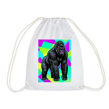 gorilla - Drawstring Bag - white - Front