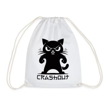 Crashout Cat – Angry Cat Trend Design - Drawstring Bag - white - Front