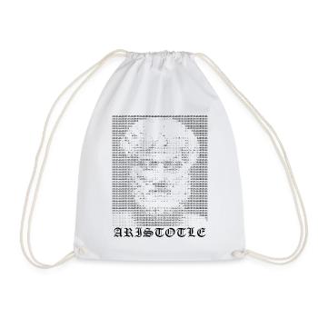 Aristoteles ASCII Kunstporträt - Turnbeutel - Weiß - Vorne