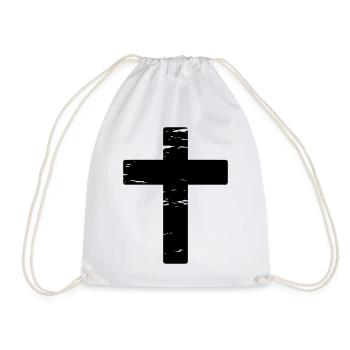 Kreuz used look - Turnbeutel - Weiß - Vorne