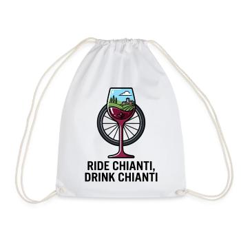 Reiten Sie Chianti Trinken Chianti Radfahren Weinkunst - Turnbeutel - Weiß - Vorne