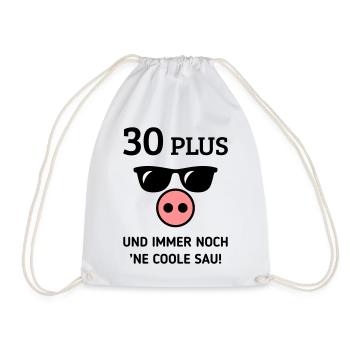30 Plus Und Immer Noch ’Ne Coole Sau! (Geburtstag) - Turnbeutel - Weiß - Vorne